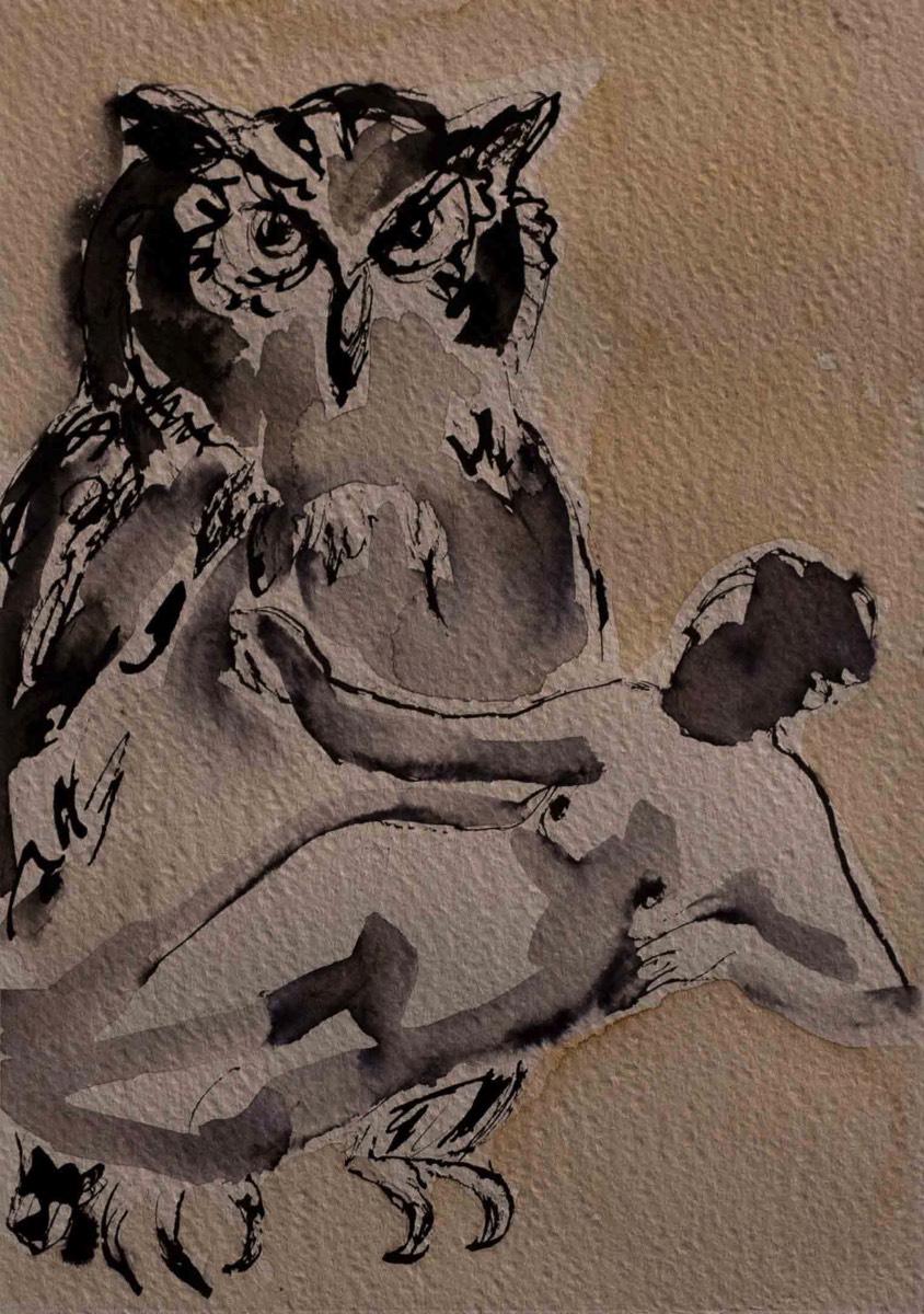 Ännu, Vielä, Still, Aquarelle and ink on paper 39*30cm