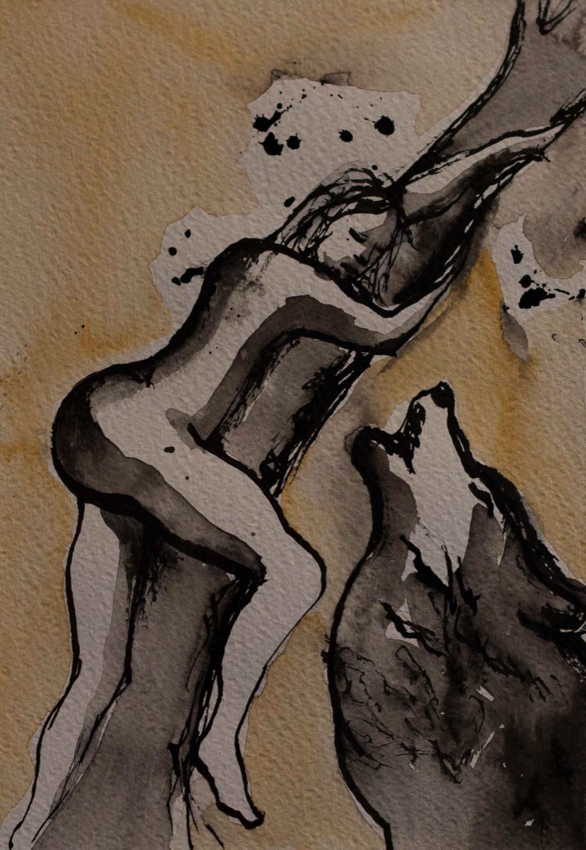 Vila, Lepo, Rest, Aquarelle and ink on paper 39*30cm