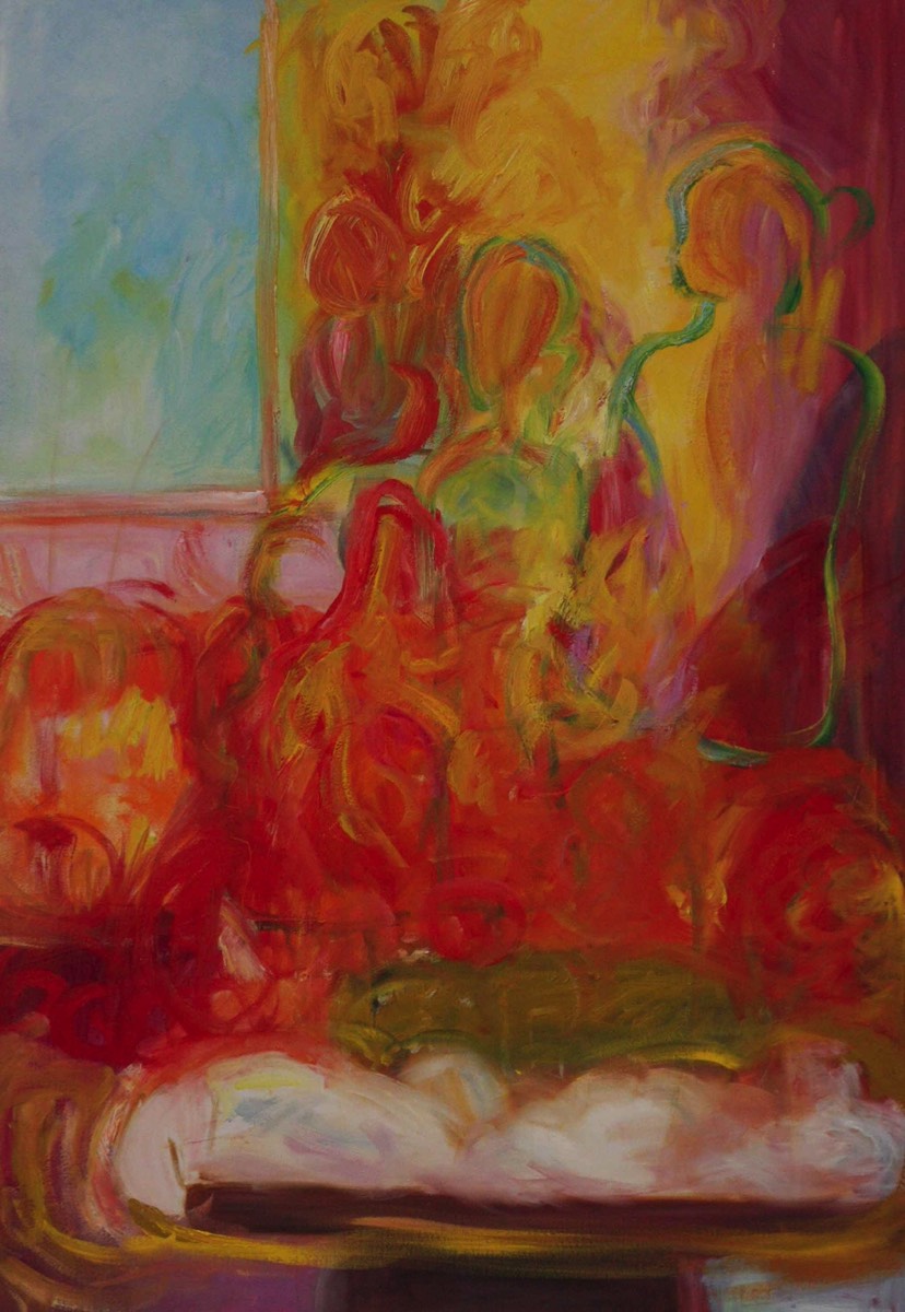 Molnbricka I, Pilvitarjotin I, Cloudtray I, Oil on Canvas, 70*100cm