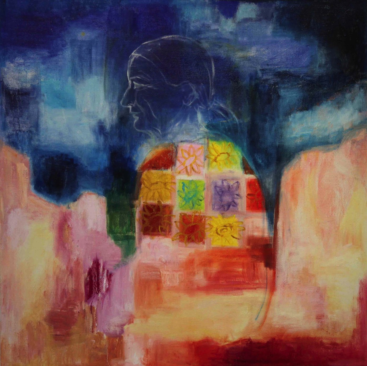 Mormor, Isoäiti, Grandmother, Oil on Canvas, 116*116cm