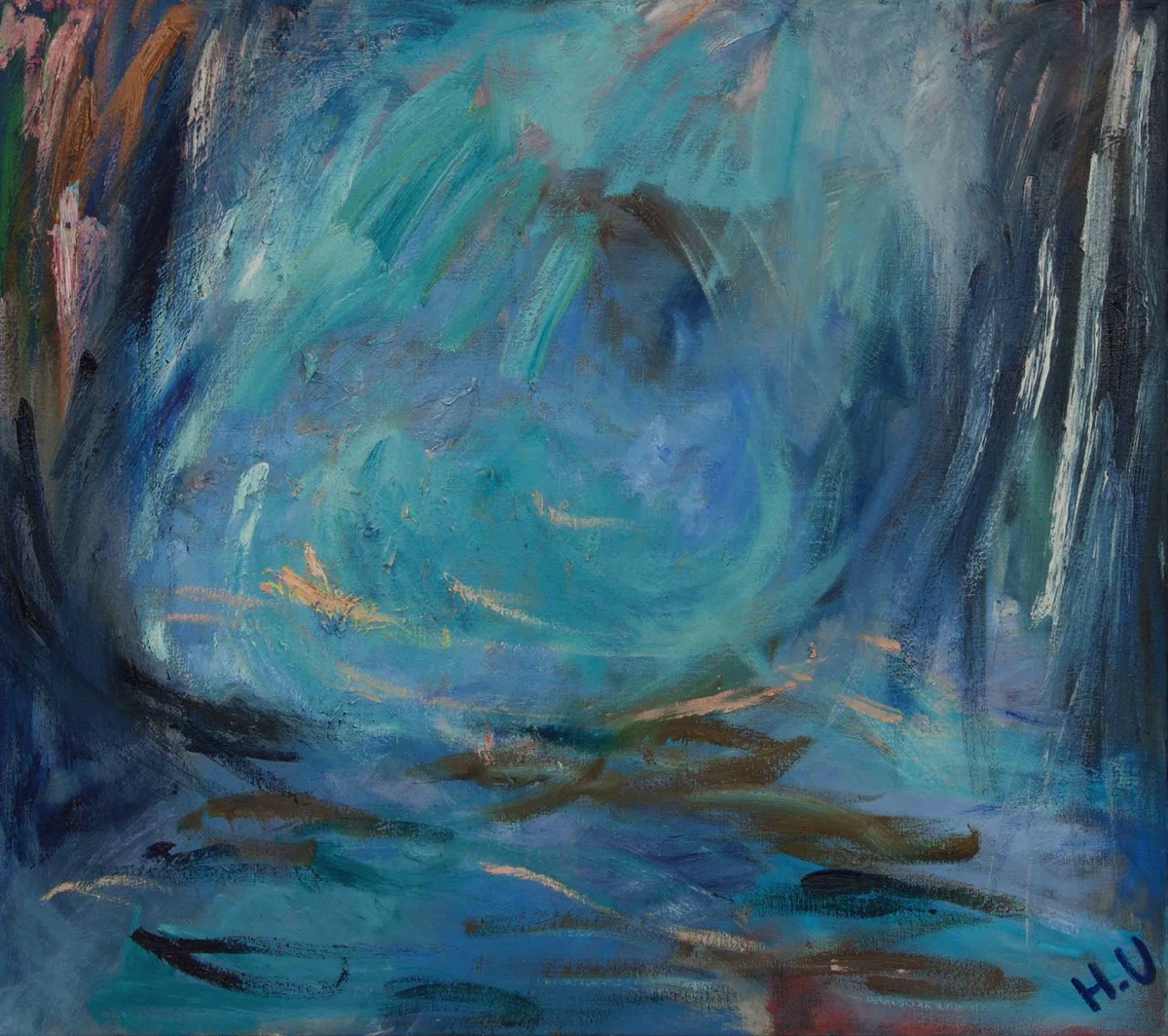 Sininen polku, Blå stig, Blue path, Oil on Canvas, 65 *73cm