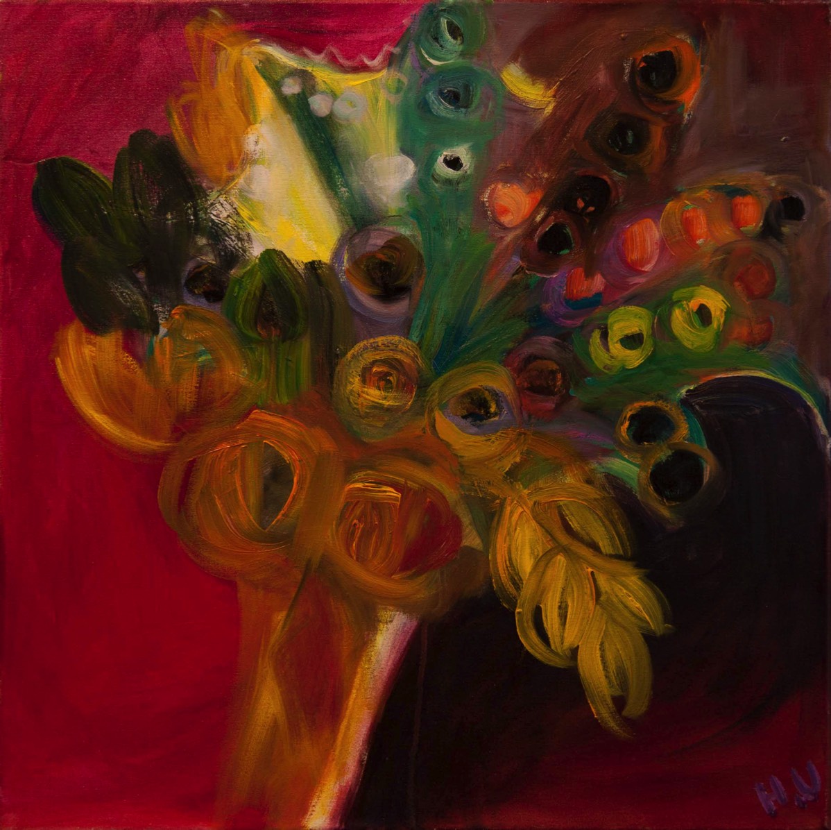 Elämän kimppu, Livets bukett, Oil on Canvas 26x36cm