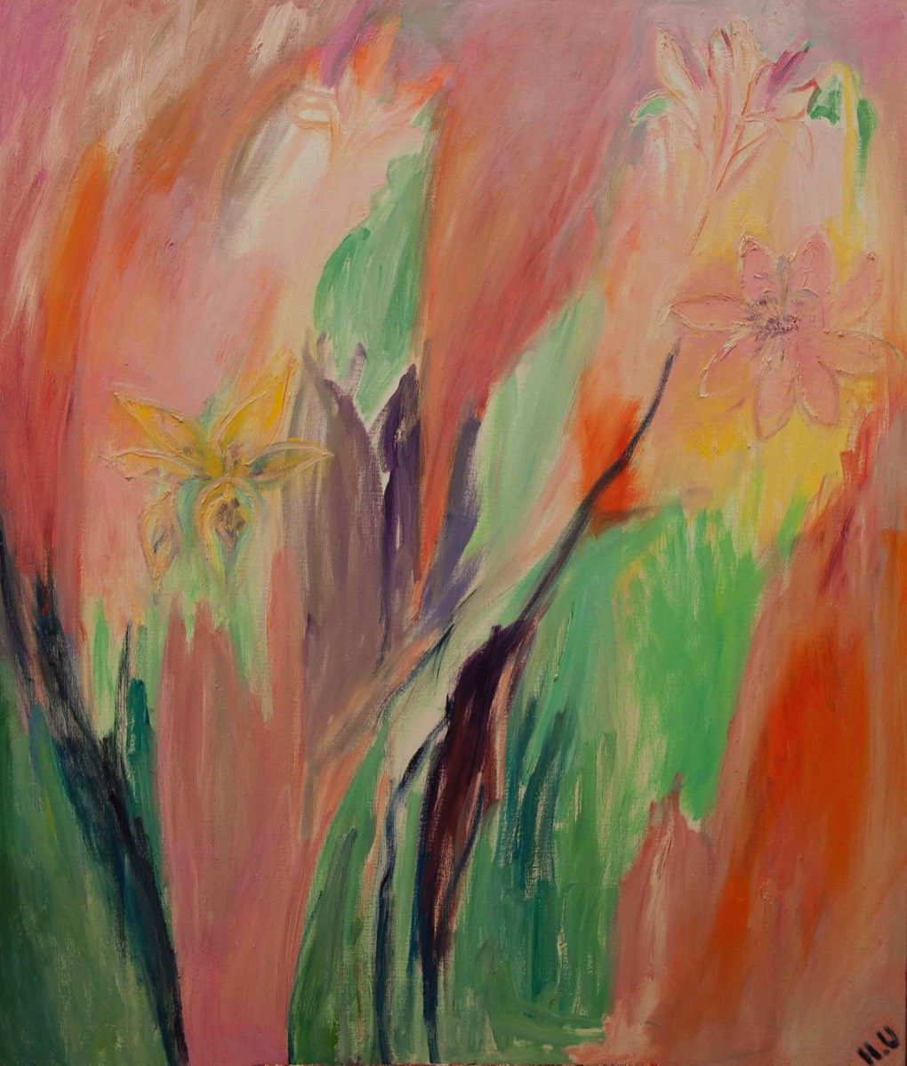 Kukkatanssi 1, Blom dans 1, Flower dance 1, Oil on Canvas ,130*110cm