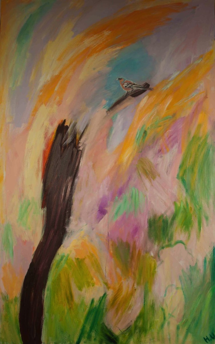 Pieni lintu,Liten fågel,Small bird, Oil on canvas,160*100cm