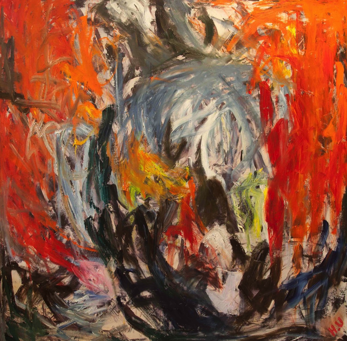 Villi hevonen, Vild häst, Wild Horse, Oil on Canvas, 120*120cm