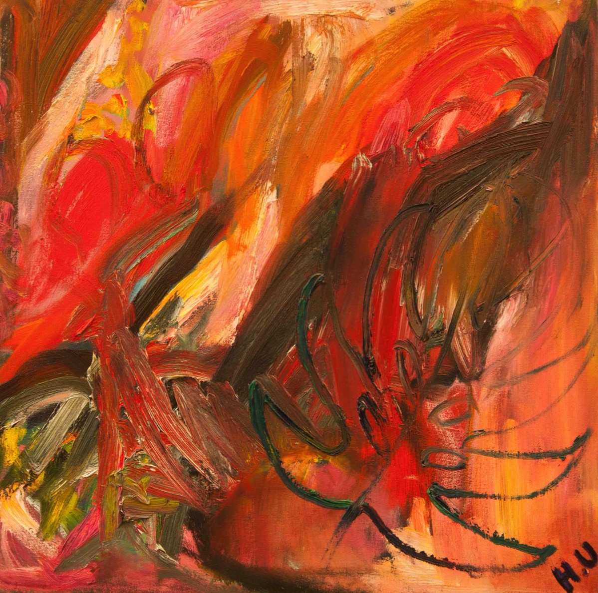 Villi kukka, Vild blomma, Wild Flower, Oil on Canvas, 50*50cm