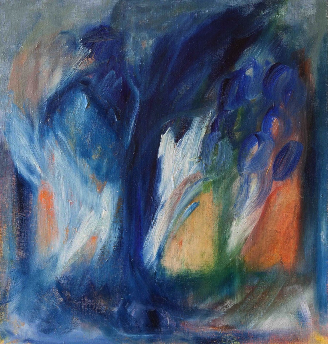 Sininen puu, Blått träd, blue tree, Oil on Canvas, 65*62cm