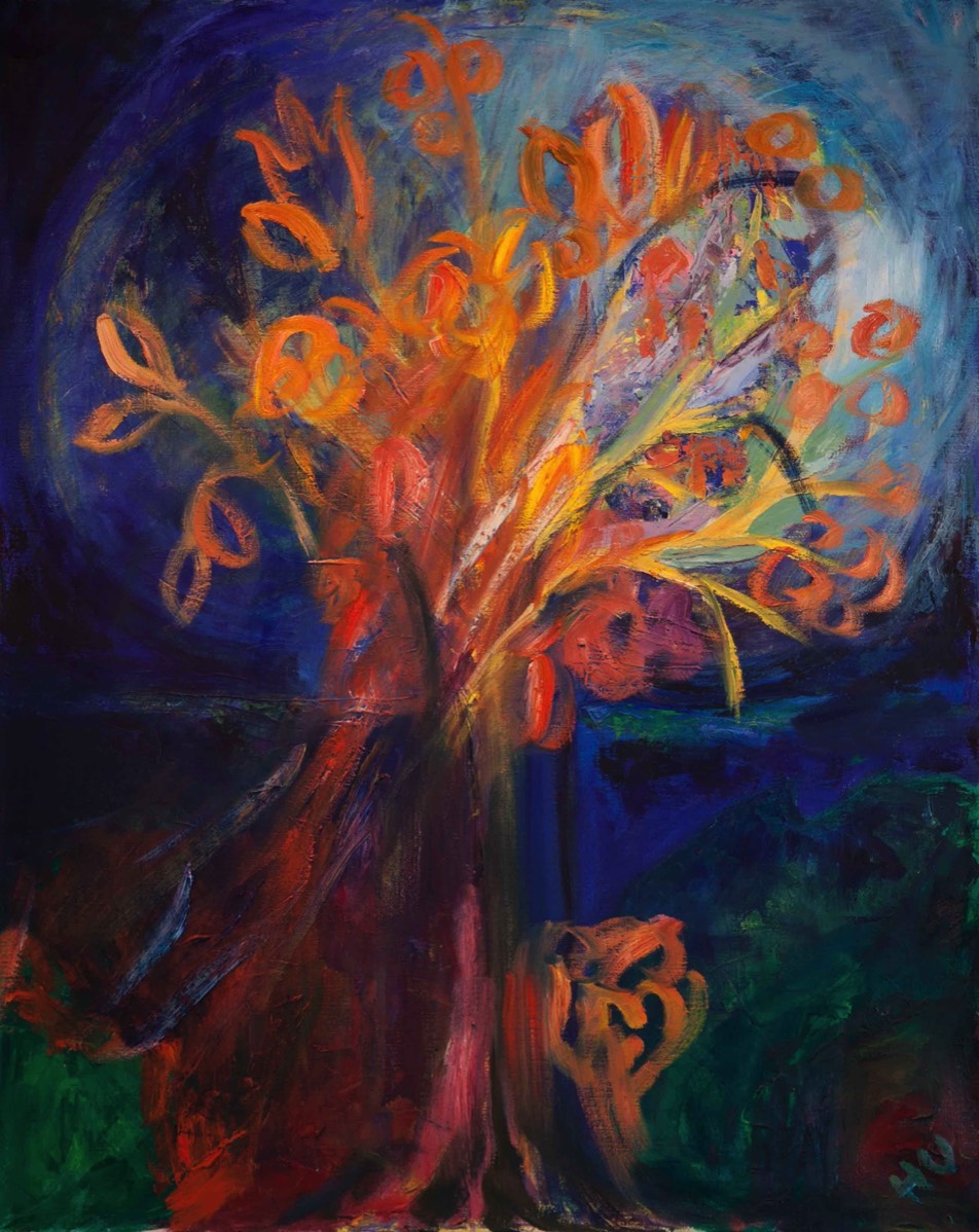 Yön Puu, Nattens Träd, Oil on Canvas 82x65cm