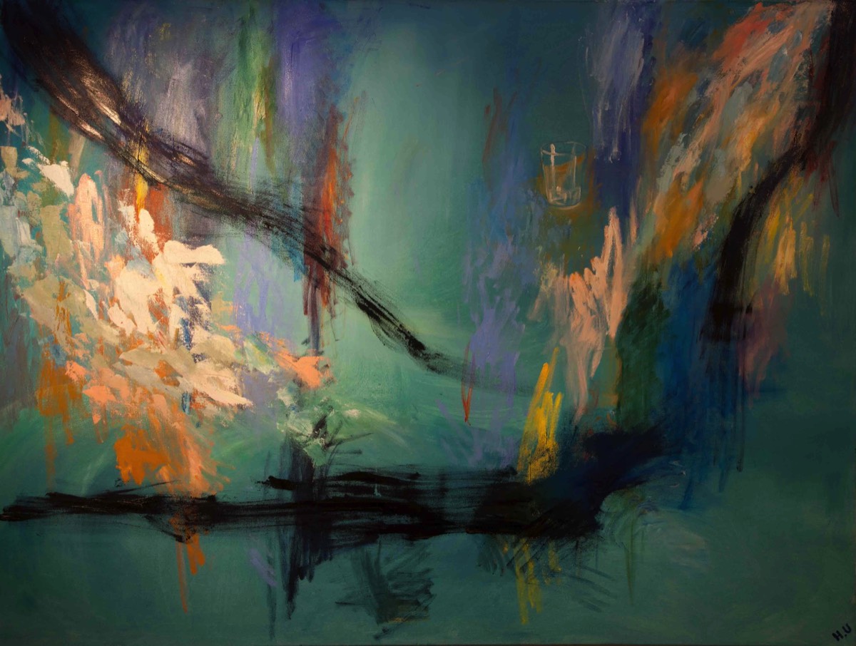 Veden laulu, Vattnets sång, Oil on canvas 1,5x2cm