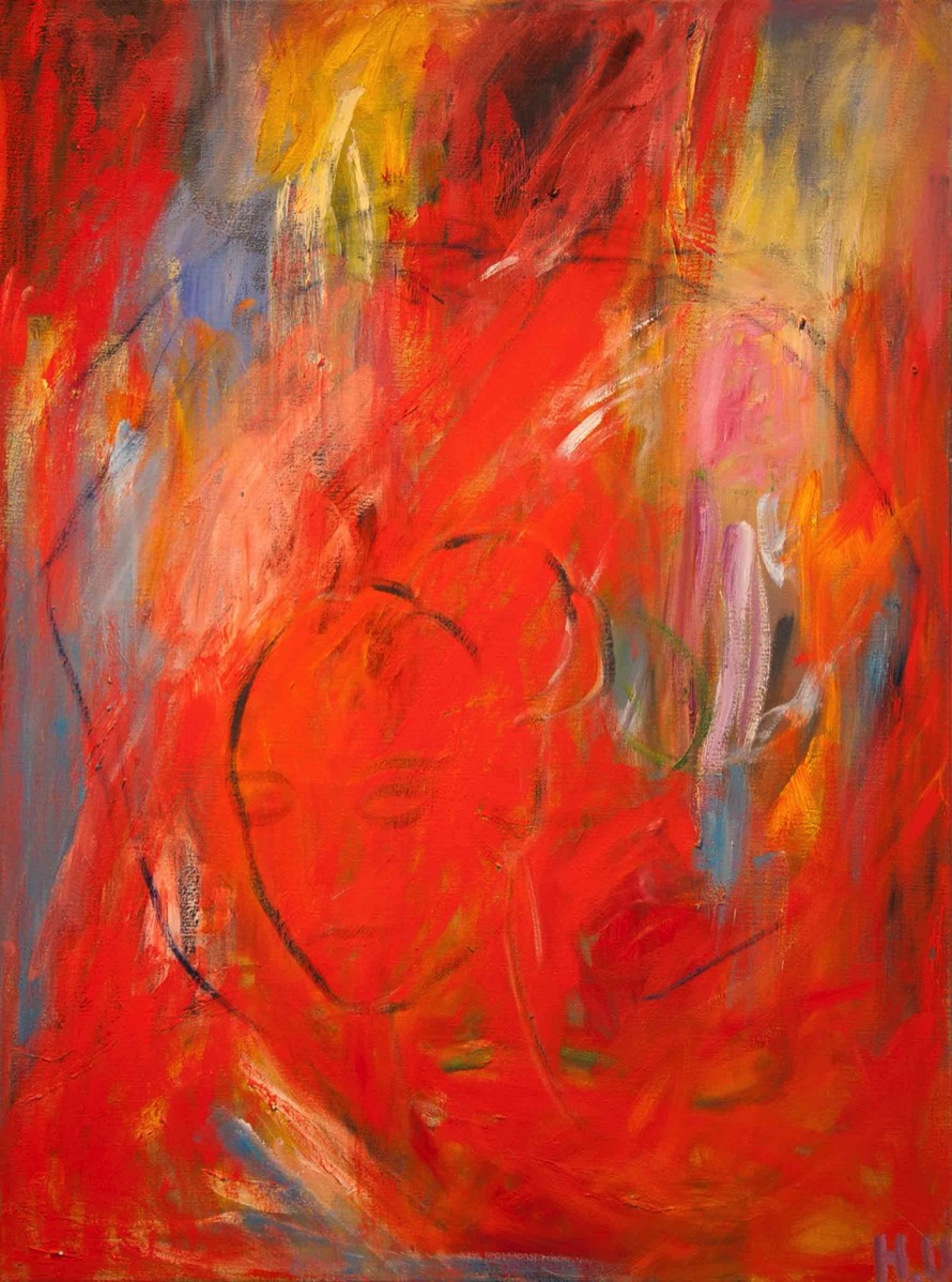 Punainen nainen, Röd kvinna, Oil on Canvas82x60