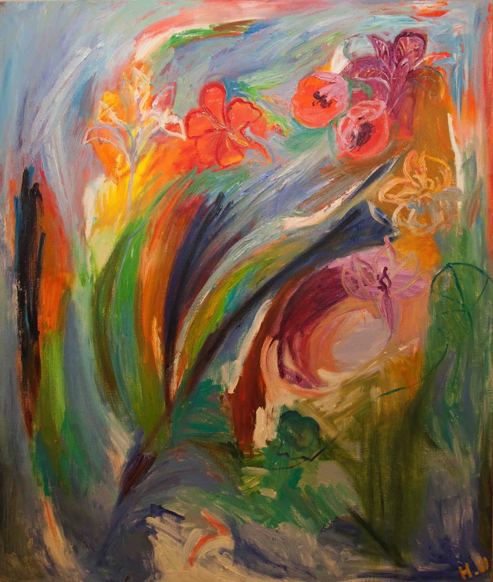 Kukkatanssi 1,Blomdans 1,Flowerdance 1,Oil on Canvas ,130*110cm