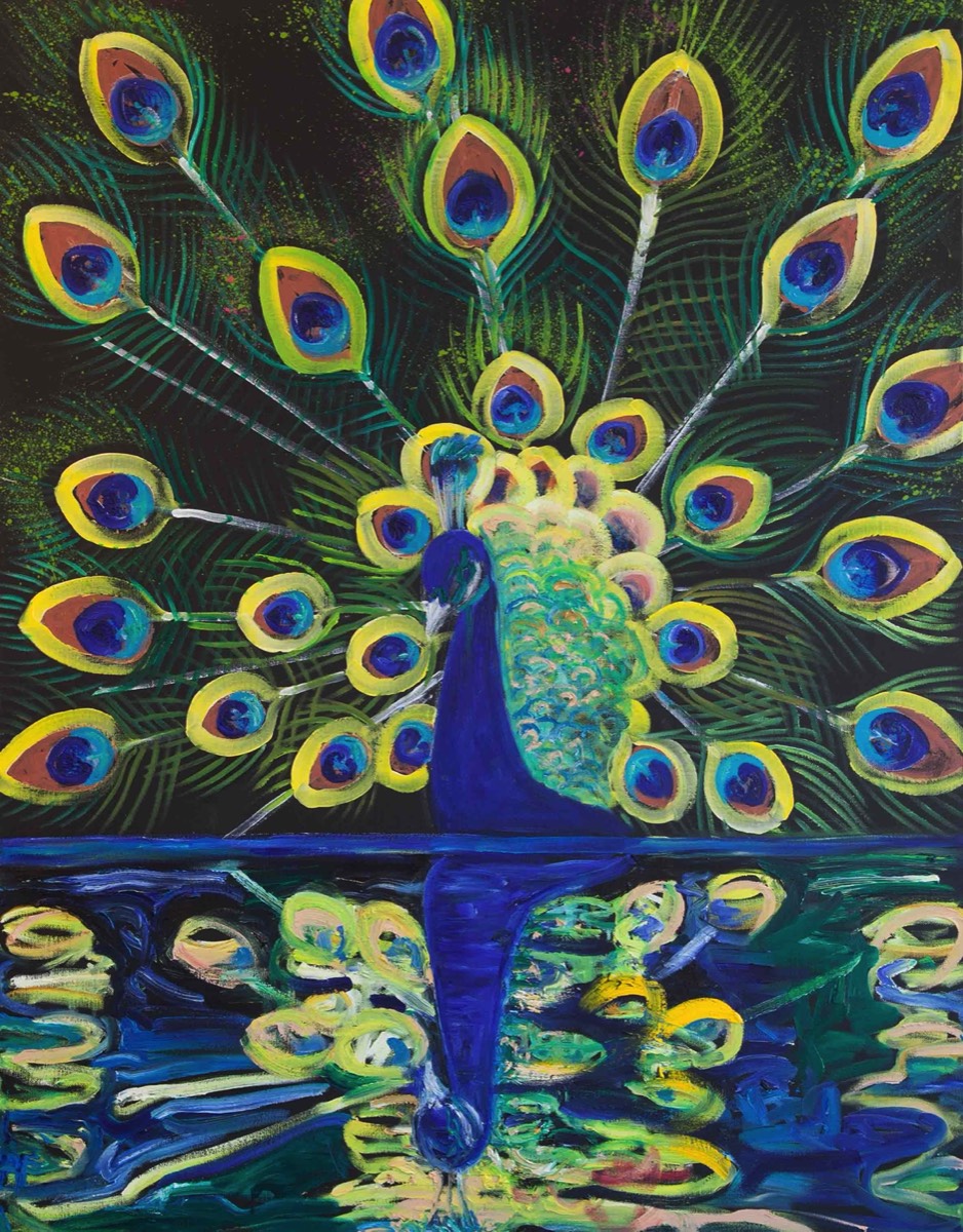 Påfågel, Riikinkukko , Oil on canvas, 116x150cm