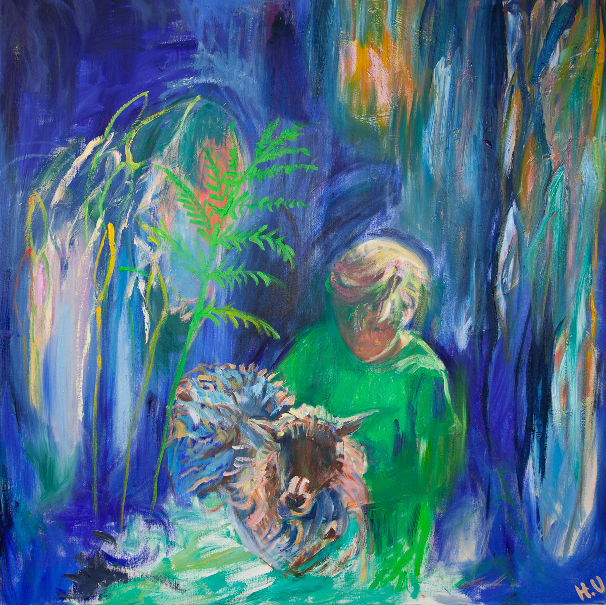 Ystävä, vän, Oil on Canvas, 100x100cm