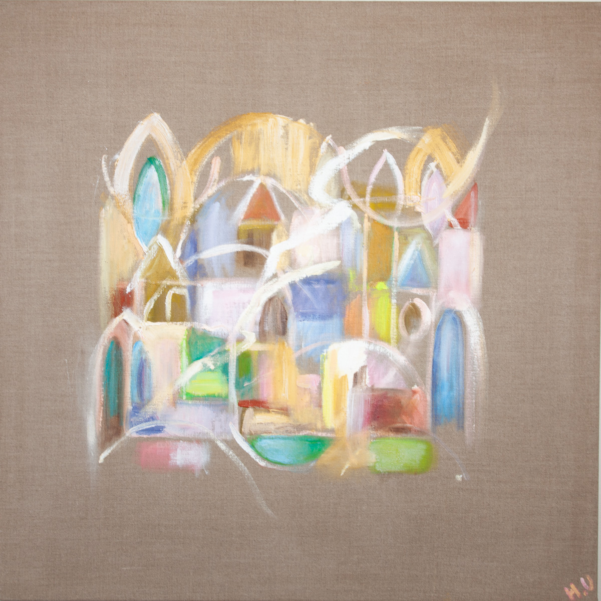 Hiekkalinna, sandslott,Oil on Canvas, 90x90cm