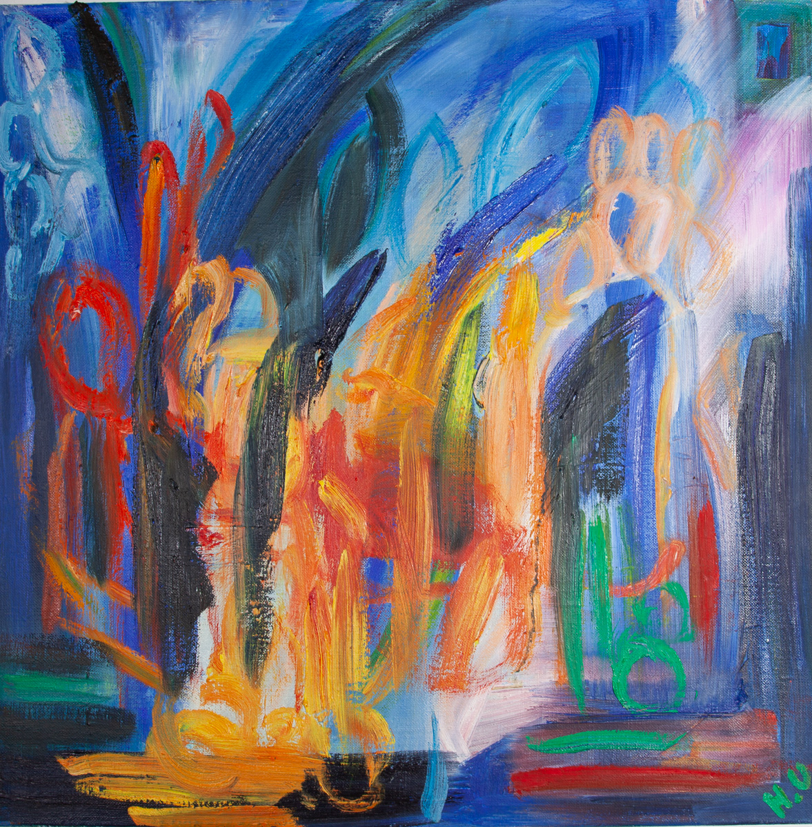 Vesileikki, Vattenlek, Oil on Canvas, 130x110cm