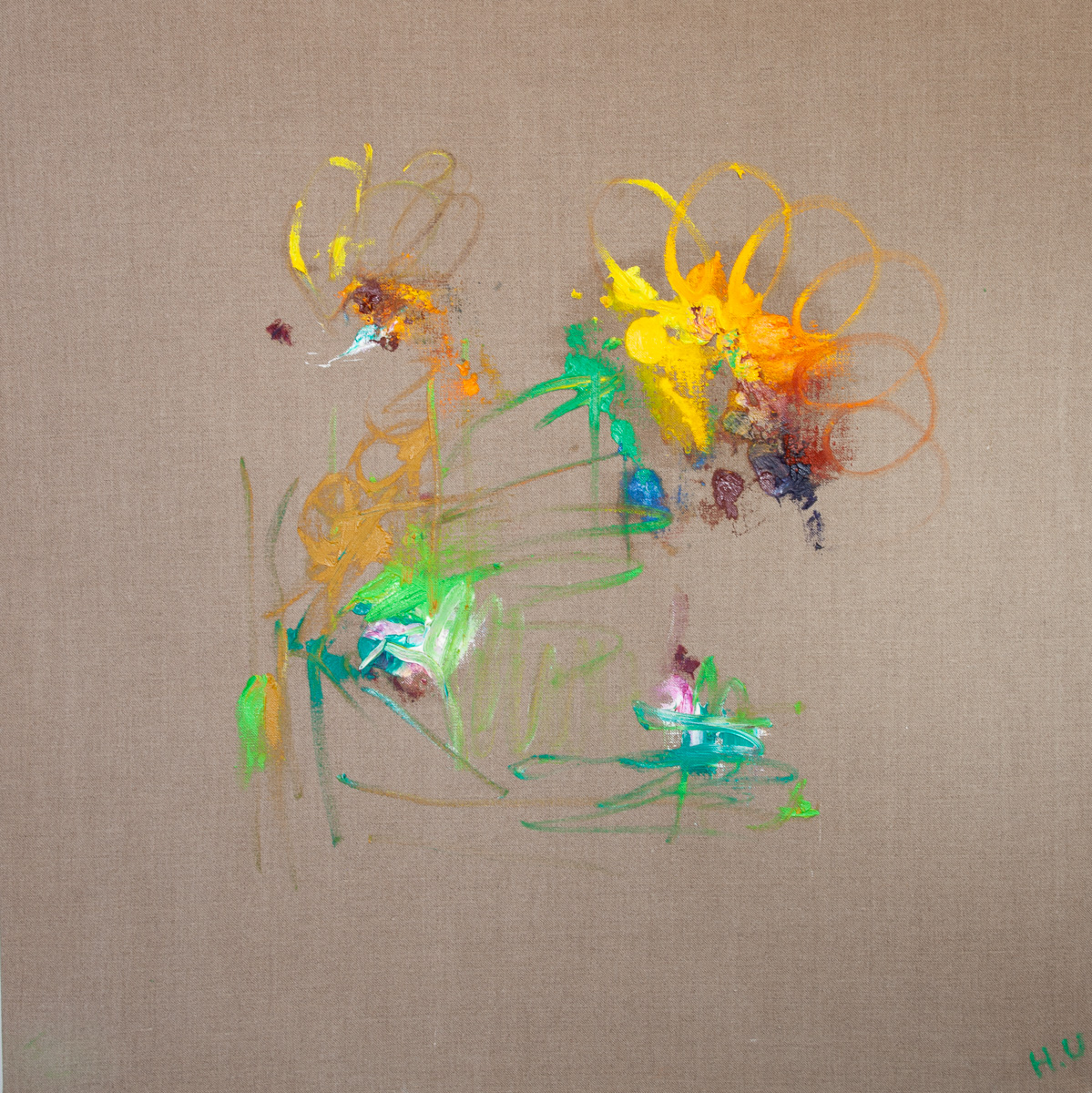 Mehilläiset, bin, Oil on Canvas, 90x90cm